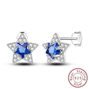 Boucles d'oreilles en argent sterling S925, boucles d'oreilles étoile scintillante et soleil, bijoux de luxe pour femmes - Product Image 2