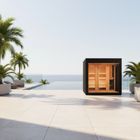 Ruang Sauna dan Uap Kombinasi MH SAUNA Luxury Far Infrared, untuk Dalam dan Luar Ruangan, Kering dan Basah