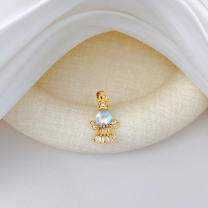 [Copper True Gold] Ciondolo in Zirconio Micro-Incastonato, Versatile, alla Moda, di Nicchia, per Gioielli Fai-da-Te Transfrontalieri - Product Image 4