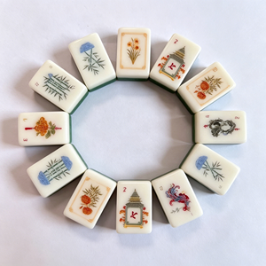 Colección de Fichas de Mahjong Personalizadas: Fuego + Fortuna - Fuego de Brasas, Juego de Mahjong Americano de Acrílico Rojo de Doble Capa - Product Image 5