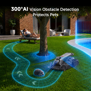 Tondeuse à gazon robotisée TRON sans fil avec 300 °   Vision IA et nRTK, Tondeuse à gazon automatique pour terrains accidentés, Tondeuse robot tout-terrain - Product Image 4