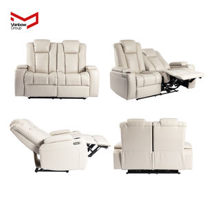 वैनबो लक्जरी लिविंग रूम फर्नीचर 1 + 2 + 3 सेट इलेक्ट्रिक लीवर सिंथेटिक चमड़े के रीक्लेनिंग सोफे समकालीन डिजाइन - Product Image 3