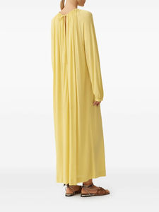 2025 dubaï adultes vêtements islamiques O cou à volants <span class=keywords><strong>jeunes</strong></span> dames quotidien Abaya couleur Pure en mousseline de soie tissu robe - Product Image 2