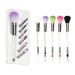 Tất Cả Trong Một Hoán Đổi Cho Nhau Màu Tím Eyeline Blush Blender Make Up Brush Tool,6 Cái Không Có Logo Makeup Brush Set
