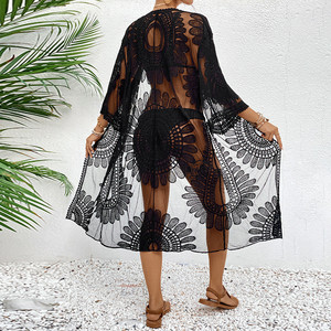 Nuevo Kimono de Gasa con Bordado de Encaje Floral, <span class=keywords><strong>Cardigan</strong></span>, Traje de Baño, Bikini, Ropa de Playa - Product Image 3