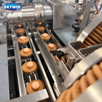 Máquina Automática Skywin para Rellenar Galletas con Crema de Chocolate y Empacar en Piles
