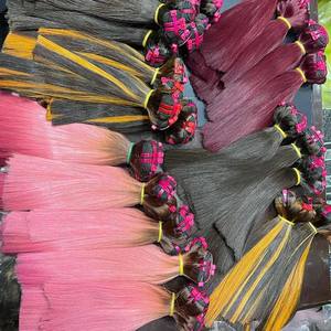 Weft Hair Extensions All Color Natural Straight Hair Single Weft Silky Straight Wave Style Available in <b>Stretched</b> Custom Length - Product Image 2