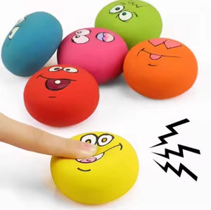 Nokta gülen yüz ifadesi ses lateks oyuncak eziyet dayanıklı karikatür Golden Retriever köpek özel Pet oyuncak toptan - Product Image 2