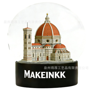 Makeinkk Italian Landmark Crystal <b>Ball</b> Hand Painted <b>Sphere</b> Home Decoration Gift - Product Image 1