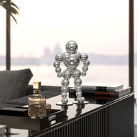Sculptures d'artisanat d'intérieur moderne de luxe en acier inoxydable Décorations élégantes de meubles de bureau à domicile Objets décoratifs