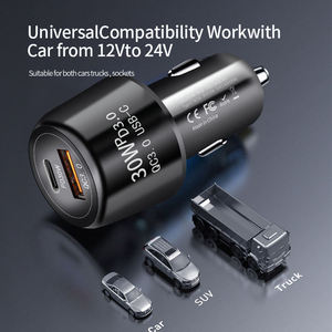 ที่ชาร์จในรถยนต์แบบพกพา 30W USB ชาร์จเร็วพิเศษ PD30W+QC3.0 ป้องกันกระแสเกิน อะแดปเตอร์ชาร์จในรถยนต์สำหรับ iPhone Samsung - Product Image 4