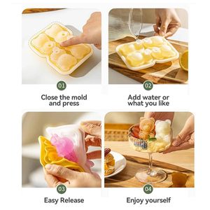 Bán Buôn Bpa Miễn Phí Không Độc Hại Dễ Dàng Phát Hành Gấu Hình Dạng Khuôn Silicone <span class=keywords><strong>Ice</strong></span> Cube Khay Tự Chế Lạnh Uống <span class=keywords><strong>Ice</strong></span> Silicone Khuôn - Product Image 6
