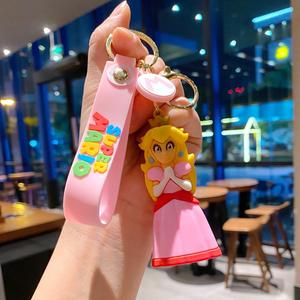 Porte-clés en PVC de dessin animé, mignon porte-clés de voiture <span class=keywords><strong>Mario</strong></span>, pendentif poupée Dragon Bulle GN G3 Rond - Product Image 5