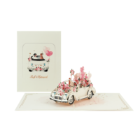 Vente en gros d'artisanat romantique Pop-up 3D cartes de vœux en papier pour amour confession anniversaire de mariage cadeau de saint valentin