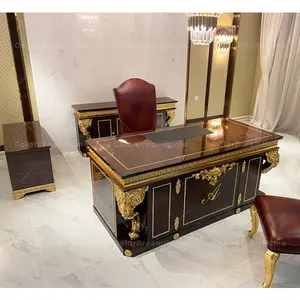 Custom Furniture Manufacturer Antique Style Solid Wood Work Station Desk Office Furniture Full Set