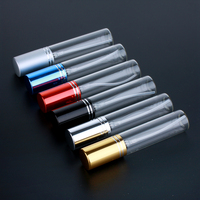 SUMEEAR Atomiseur portable en métal à 6 couleurs, flacon de parfum d'échantillon de 10 ml, flacon en verre transparent de forme plate, flacon de test