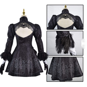 Costume de cosplay NieR <span class=keywords><strong>YoRHa</strong></span> No.2 Type B, robe noire d'<span class=keywords><strong>anime</strong></span>, tenue de jeu à prix abordable pour Halloween - Product Image 4