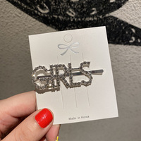 Go Party épingles à cheveux lettre strass cristal épingles à cheveux femmes pince à cheveux plein diamant Barrette accessoires pour cheveux