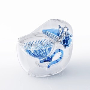 Inodoro de Cerámica en Forma de Huevo de Una Pieza con Descarga por Sifón y Asiento de Presión Lateral para Apartamentos Pequeños y Alojamientos - Product Image 3