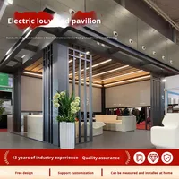 Auvent de gazebo électrique à lames en alliage d'aluminium, imperméable, intelligent, pour une utilisation moderne et simple dans la cour, le jardin et la maison
