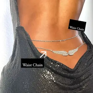 All'ingrosso gioielli da spiaggia Sexy Mini perline oro argento in lega di catene per le donne angelo ala Bikini catene in vita - Product Image 5