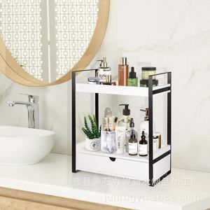 Wooden Cosmetic Storage Rack With Drawer Double Layer Bathroom Countertop Organizer - Product Image 4