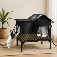 Maison pour chat en métal chauffée et isolée, de luxe moderne, pour chats d'extérieur, taille S