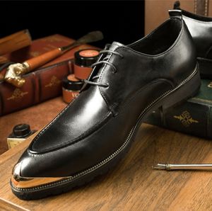 Dernières chaussures décontractées antidérapantes chaussures habillées à lacets personnalisées semelle en caoutchouc chaussures en cuir pour hommes vente en gros - Product Image 6