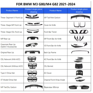 กระจังหน้าคาร์บอนไฟเบอร์แห้ง JAXP รุ่นขายดี พร้อม ACC สำหรับ BMW G80 M3 M4 G82 G83 <span class=keywords><strong>2021</strong></span>+ สไตล์ CSL - Product Image 4