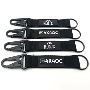 YYX Tactical Webbing Keychain With Hook and Loop Multi-function Carabiner Olecranon Clasp Keychain