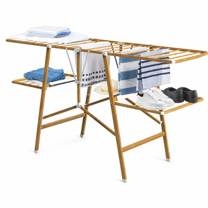 Stendibiancheria Pieghevole Dreamland di Alta Qualità, Colore Effetto Legno, <span class=keywords><strong>per</strong></span> Interni ed Esterni, con Telaio in Metallo Resistente - Product Image 1