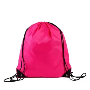 Portable women's cloth shoes dust bag custom double string handbag polyester drawstring bag