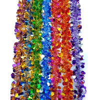 Guirlande de confettis métalliques en feuille de papier d'aluminium, découpes rondes en PET, franges pour décoration d'arbre de fête en intérieur