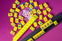 Tuiles de Mahjong Américaines Modernes de Luxe en Acrylique Jaune, Tuiles de Mahjong Jaune Canari Minimalistes, 160 pièces pour le Divertissement