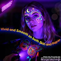 Peinture corporelle permanente Flysea 8 Glow Dark, peinture pour le visage UV néon, stylos de peinture pour le visage, marqueurs de tatouage, essentiels pour les festivals, Halloween