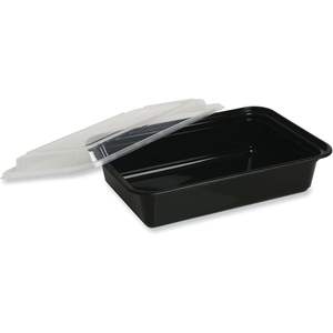 Contenedor de Alimentos Desechable TORECT28 GEN de 28 oz, Negro/Transparente, de Plástico, con Tapa, 8.81 X 6.02 X 2.04, 150/Caja, para Loncheras - Product Image 1