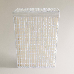 Wicker Laundry <b>Basket</b> Paper Rope Rectangle <b>Large</b> Capacity Clothing Organizer For Laundry Room - Product Image 3
