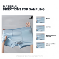HAGO Boxer Homme Personnalisé Respirant Taille Mi-Haute Imprimé Design Épuré Extensible Ceinture Souple Vente en Gros