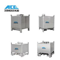 Réservoir de stockage IBC personnalisé en acier inoxydable conteneurs chimiques avec jauge de niveau à rabat à vendre