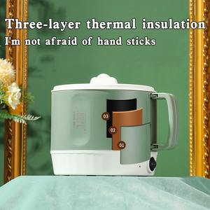 Nồi điện đa năng màu xanh đang thịnh hành, có lớp chống dính, nhỏ gọn, gấp gọn được, tiện dụng khi đi du lịch, nấu mì, hấp, lẩu - Product Image 5