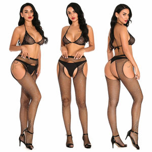 Ensemble <span class=keywords><strong>bikini</strong></span>, collants sexy à découpes, collants résille pour femmes, <span class=keywords><strong>bas</strong></span> fantaisie, lingerie noire et blanche, <span class=keywords><strong>bas</strong></span> en résille - Product Image 6