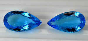 Pares de piedras preciosas de Topacio Azul de alta calidad, corte Asscher de pera azul Natural, cojín facetado, tamaños de corte, todo para la fabricación de joyas - Product Image 3