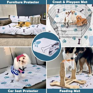 Tapis d'entraînement pour chien imperméable, extra absorbant, matelassé, imprimé, réglable, durable, écologique, réutilisable, antidérapant et lavable pour les pipis des animaux - Product Image 6