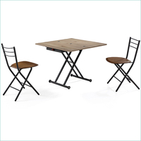 Table basse réglable en hauteur Table à manger pliante transformable Design compact en bois