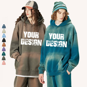 เสื้อฮู้ดดี้โอเวอร์ไซส์ยูนิเซ็กซ์เนื้อหนา ล้างสีแบบแอซิดวอช สกรีนโลโก้ได้ สตรีทแวร์ เสื้อฮู้ดดี้ยูนิเซ็กซ์คุณภาพสูง ล้างสีแบบแอซิดวอช - Product Image 4