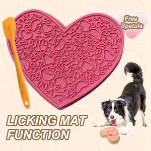 Neues Produkt Silikon Herzform Pet Bowl Slow Feeder Liebe Waben hund Fütterung 2 In 1 Slow Eating Pet Slow Feeding Bowl - Product Image 3