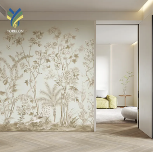 Tùy chỉnh UV in 3D bức tranh tường hình nền Rừng Hoa nhiệt đới nổi thêu tay sơn chinoiserie hiện đại không thấm nước - Product Image 1
