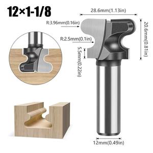 Outils de coupe du bois Profil <span class=keywords><strong>Demi</strong></span>-<span class=keywords><strong>Rond</strong></span> Bit Cabinet Double Courbe Doigt Routeur Bit pour Tiroir Poignée - Product Image 1
