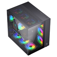 SNOWMAN CS015 Factory Price Customized Desktop Case ATX MATX Mini ITX Mid Tower Tempered Glass Supports Micro ATX PC Gaming