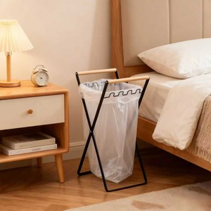 Garbage Bag Holder X-Shaped Foldable Portable <b>Kitchen</b> <b>Storage</b> <b>Rack</b> Black Customizable Color - Product Image 2